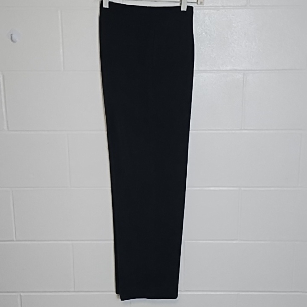 Yves St Clair Vintage Sueded Stretch Pleated Straight Leg Trouser Pants Black 10